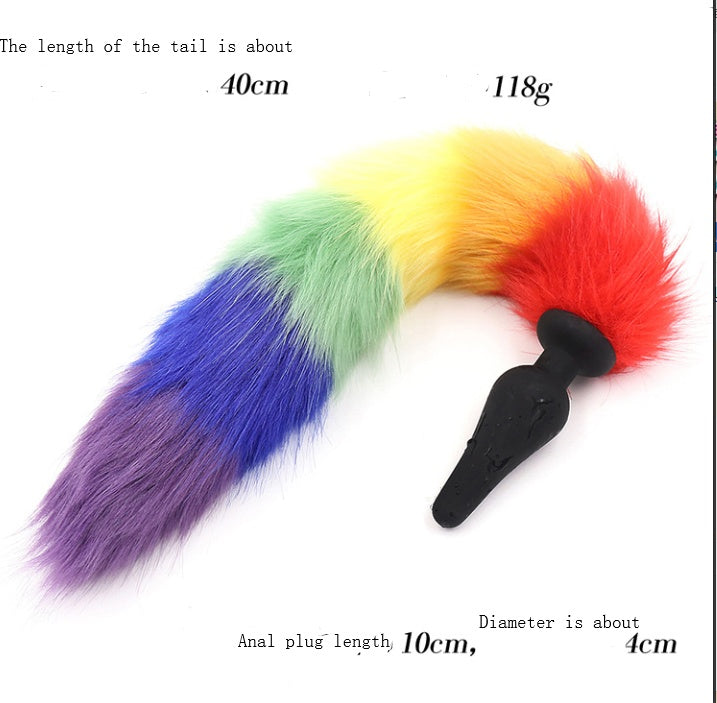 Rainbow Fox Tail Butt Plug Simifo