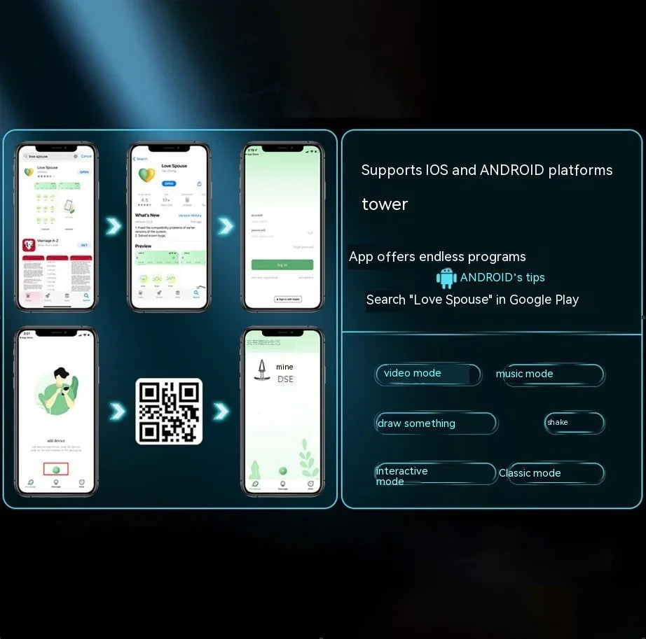 Metal App Vibrate Butt Plug Simifo
