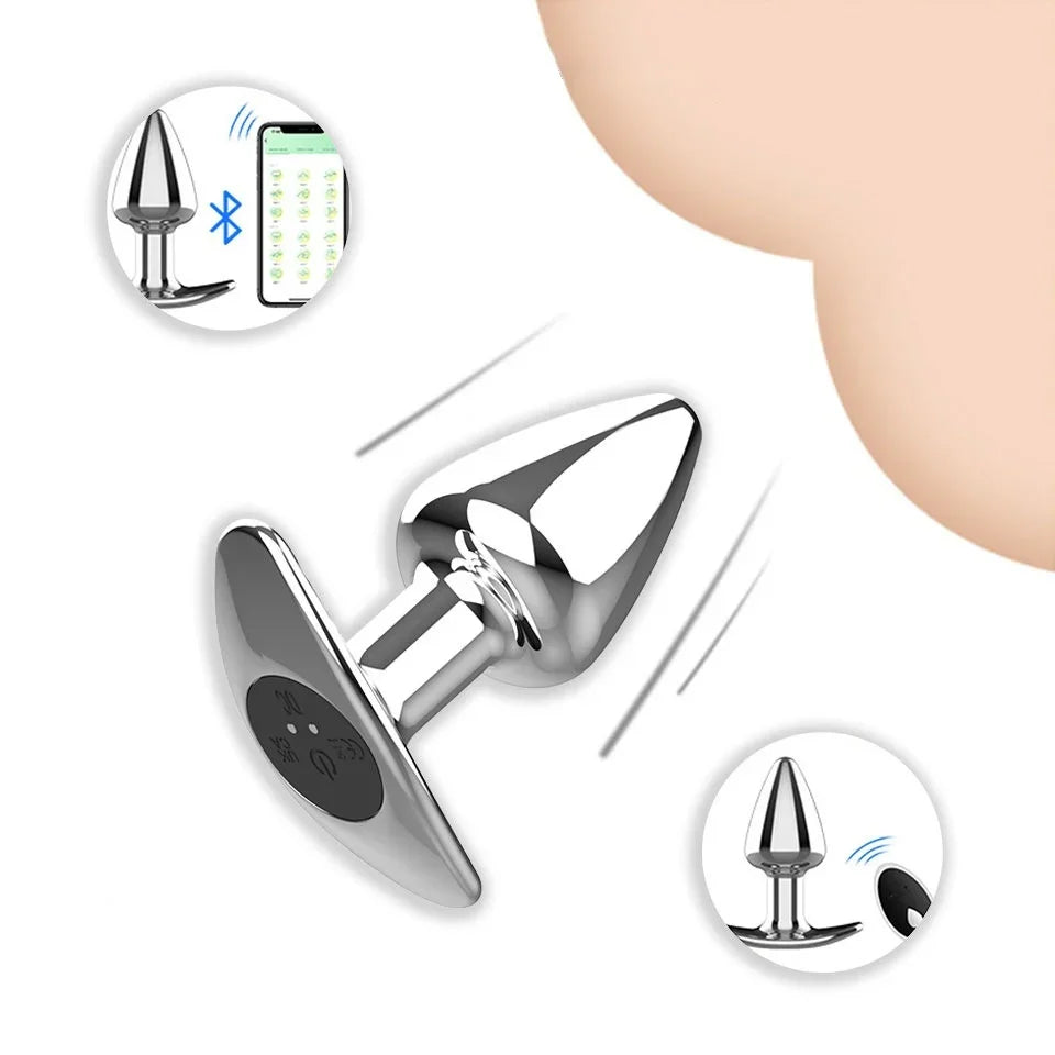 Metal App Vibrate Butt Plug Simifo