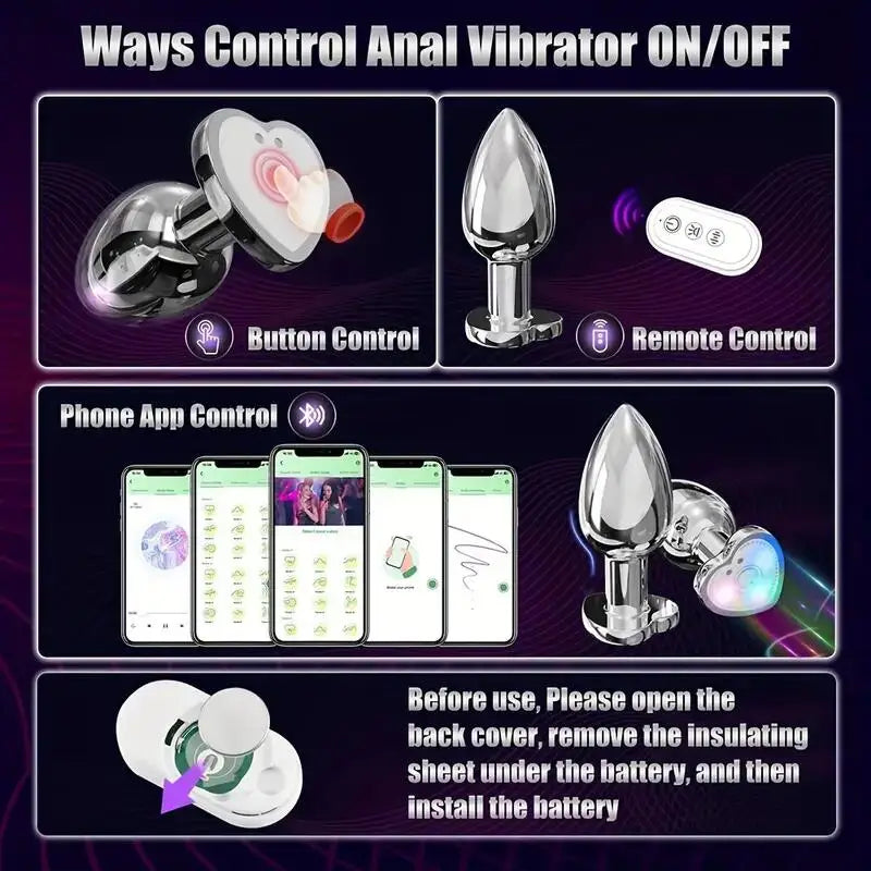 Butt Plug With Backlight App Remote Control