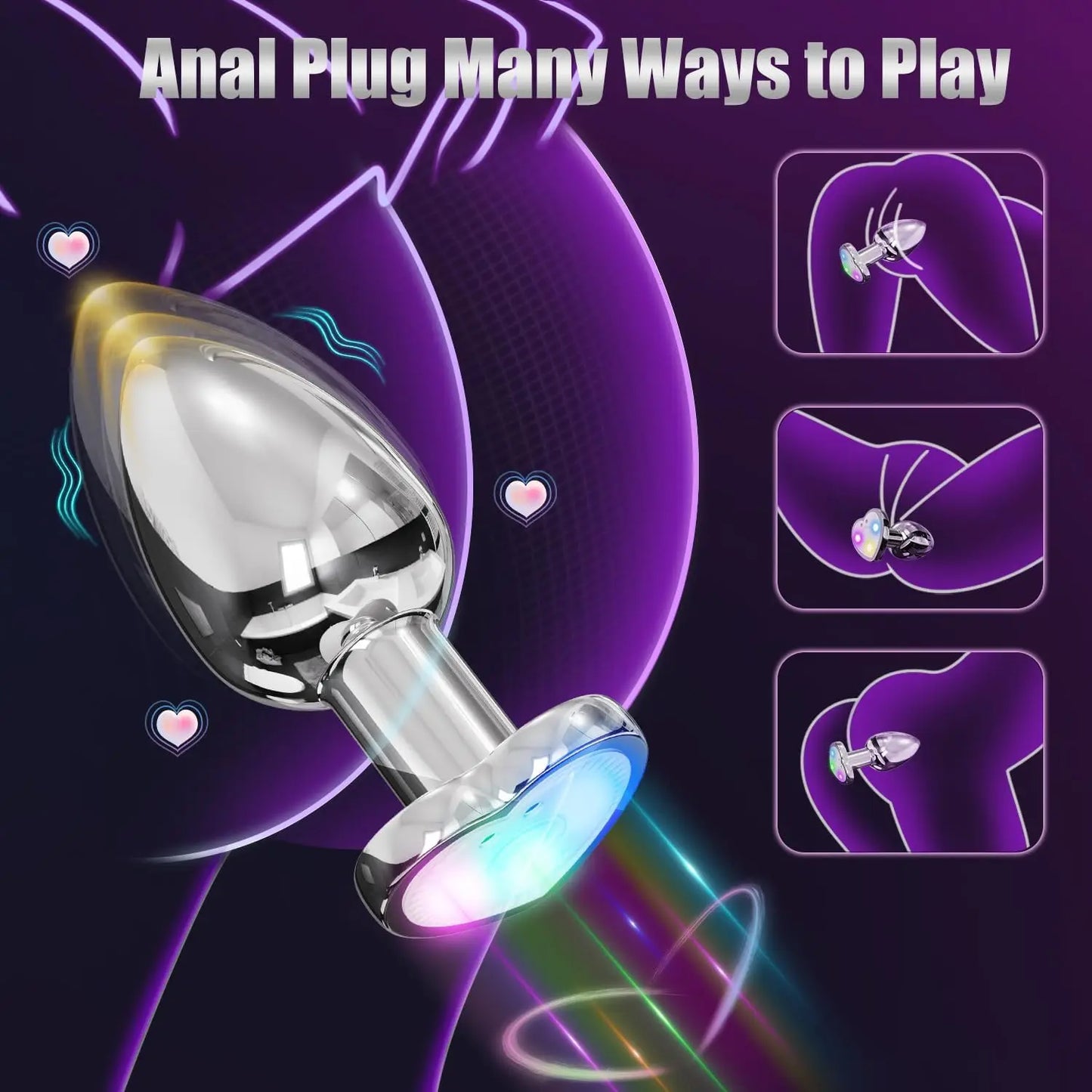 Butt Plug With Backlight App Remote Control