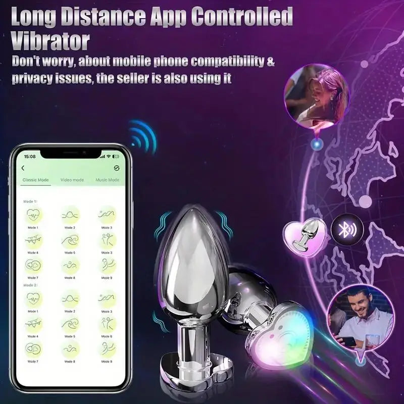 Butt Plug With Backlight App Remote Control
