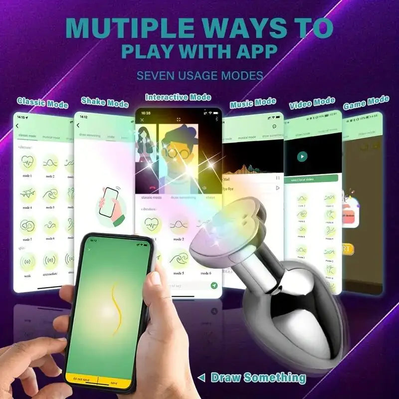 Butt Plug With Backlight App Remote Control