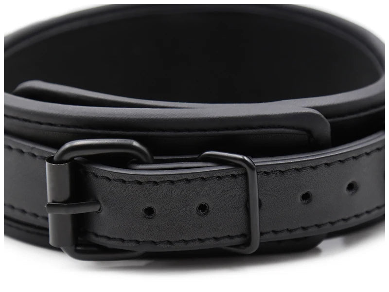 Bdsm Leather Collar with Chain Simifo