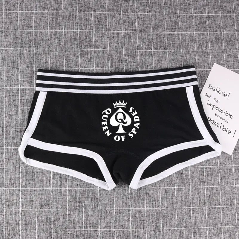 Queen of Spades Cotton Boyshort - Women's Breathable QOS Underwear | Cute Comfortable Panties