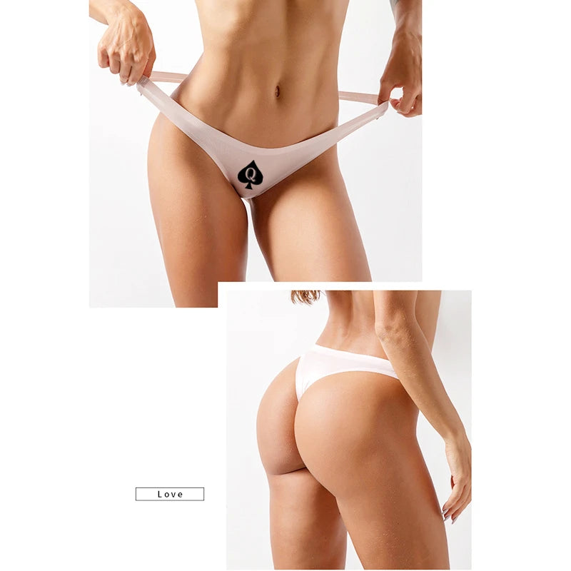 Queen of Spades Print Cotton Panties - Cute Sexy Women's Underwear | Plus Size Available