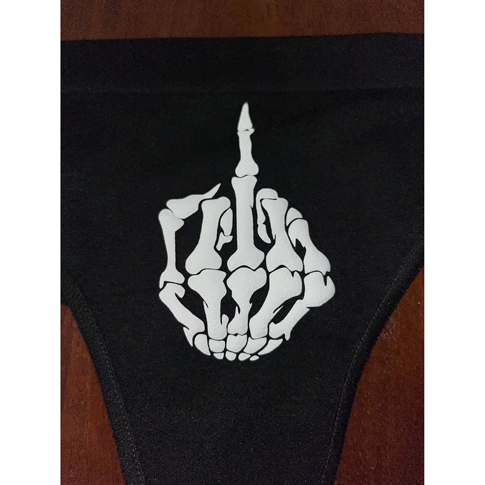 Halloween Skeleton Thong - Sexy Gothic Underwear for Women