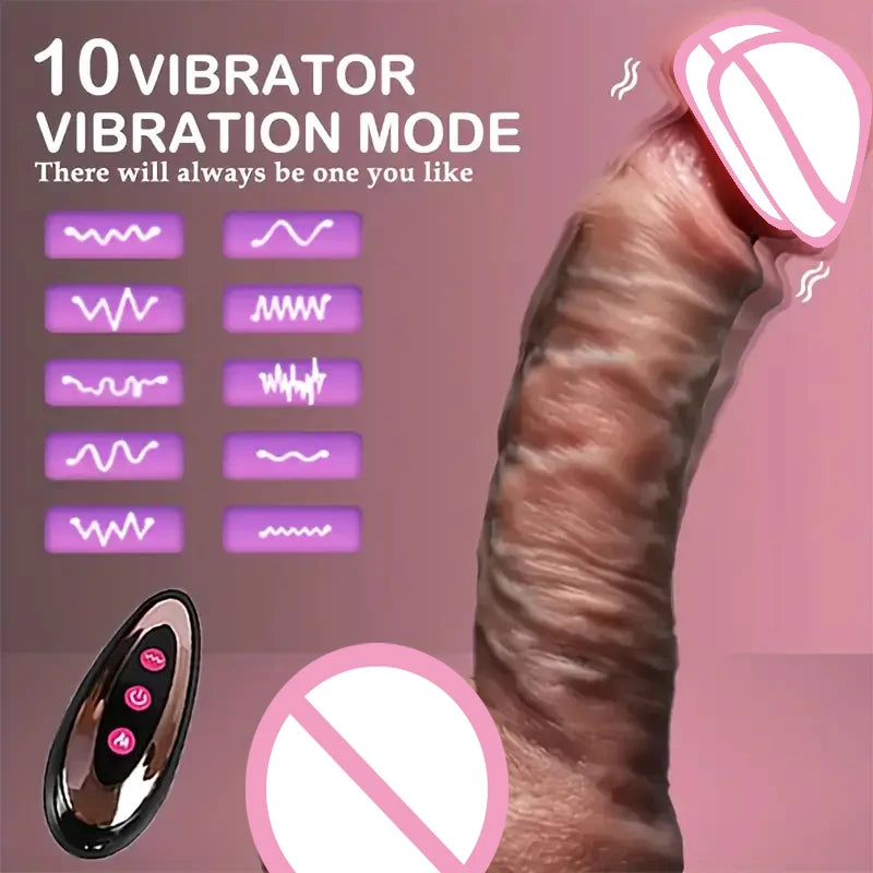 Telescopic Vibrating Realistic Dildo