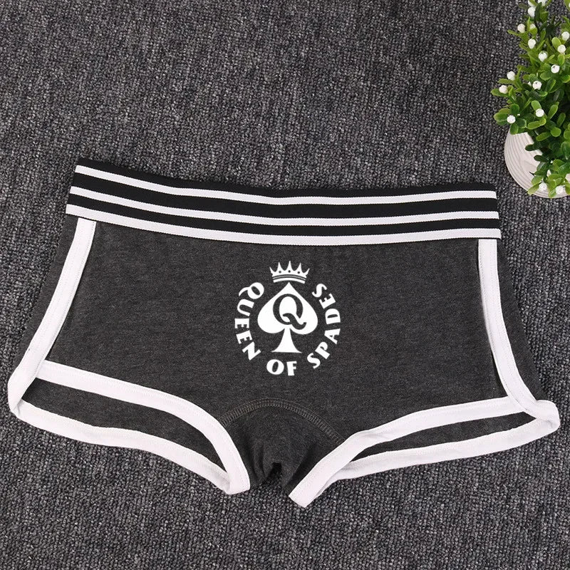Queen of Spades Cotton Boyshort - Women's Breathable QOS Underwear | Cute Comfortable Panties