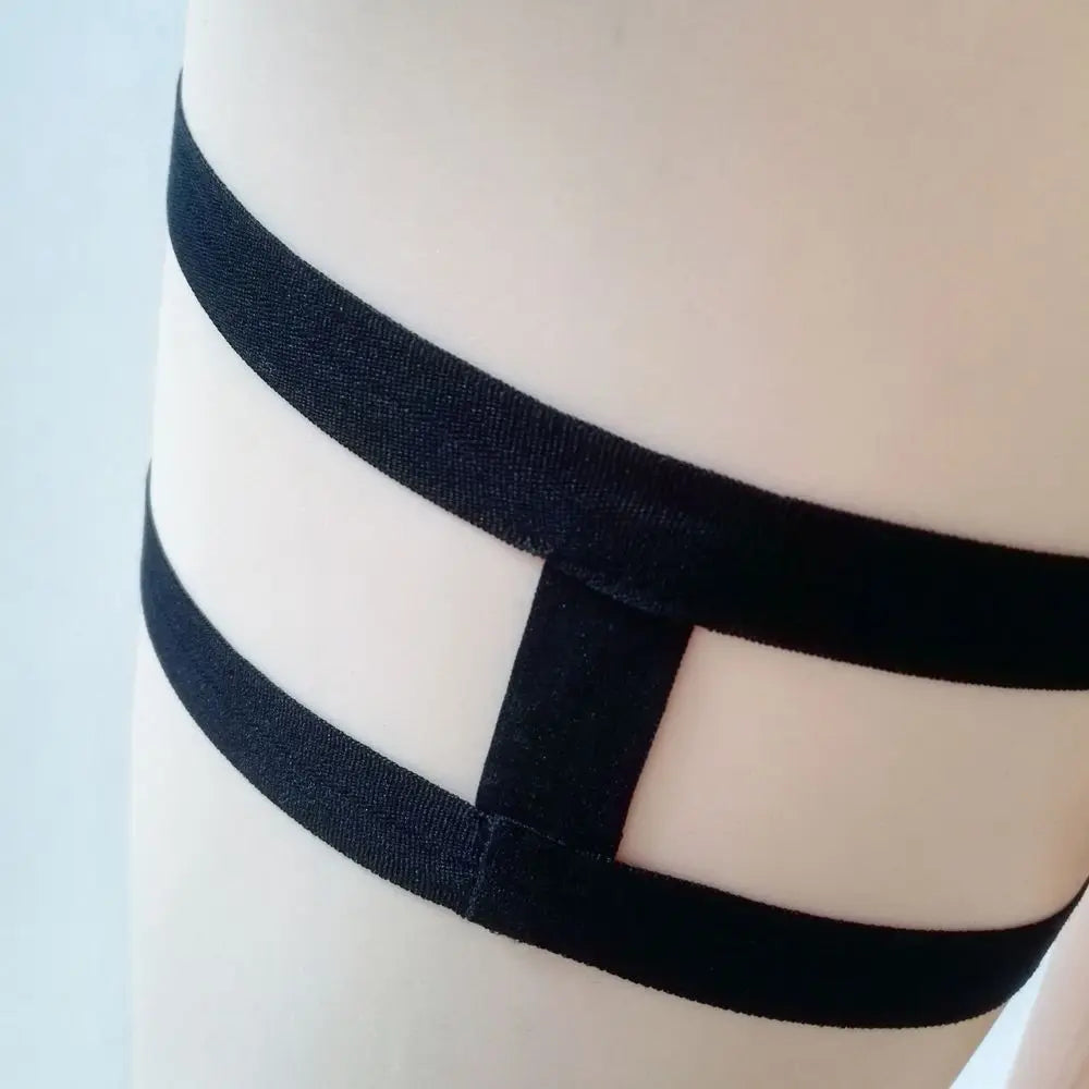 Elastic Cage Chain Suspender Garter Belt - Hollow Leg Harness Strap | Sexy Body Jewelry