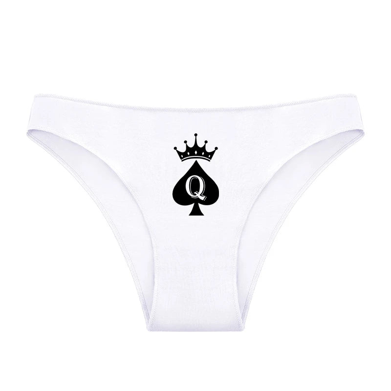 Sexy Crown Queen of Spades Underwear - Women's Cotton Panties | Skin-Friendly Lingerie
