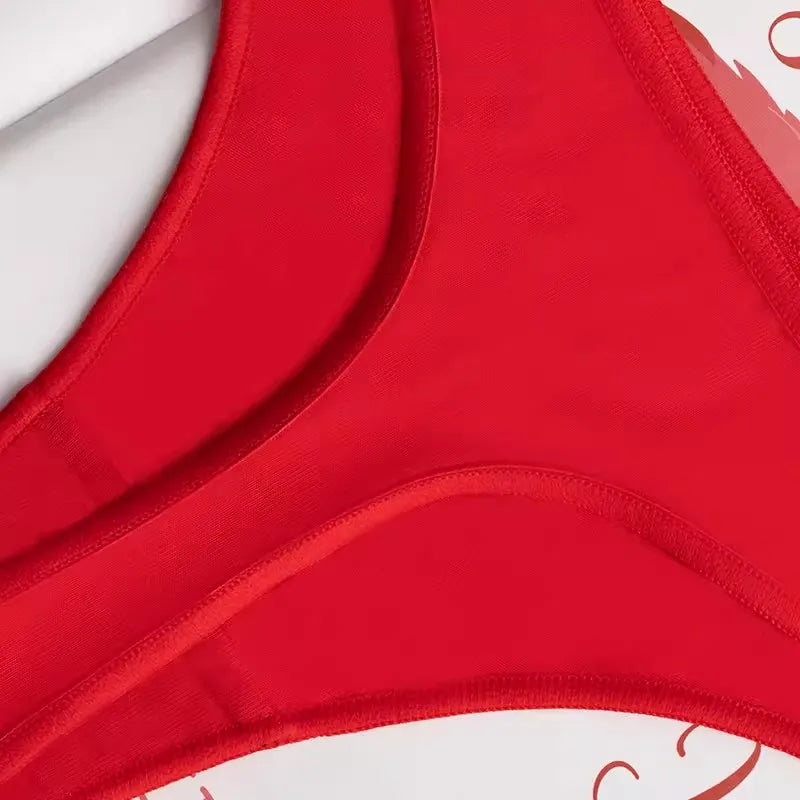 HOT WIFE Red Cotton Seamless Thong - Soft Invisible Breathable Sport Underwear | Women's Lingerie