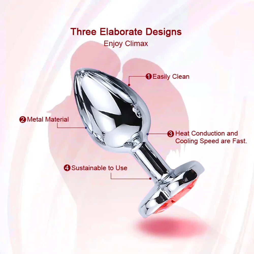 Metal Heart Butt Plug 3 Sizes Simifo