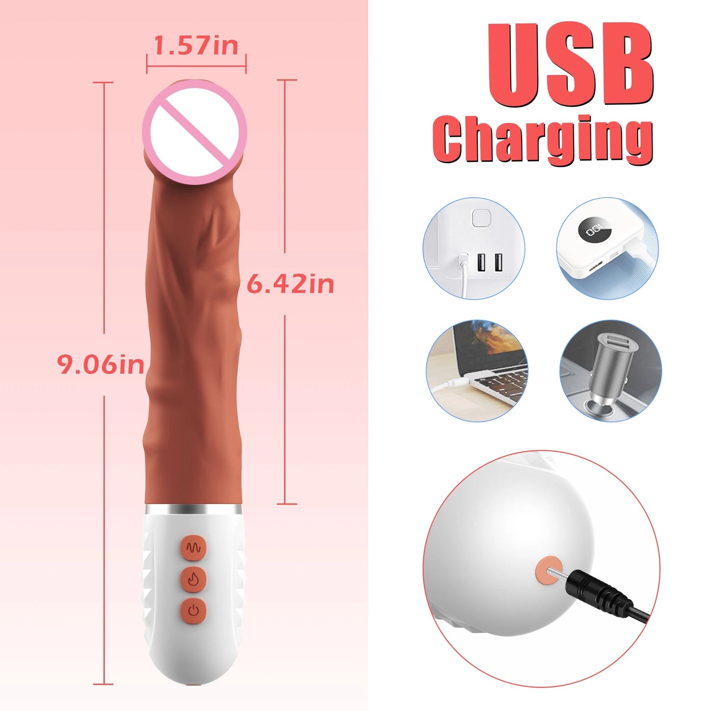 Realistic Vibrate Dildo - 10 Modes