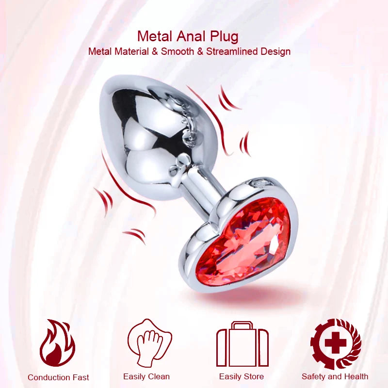 Metal Heart Butt Plug 3 Sizes Simifo
