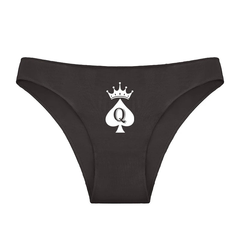 Sexy Crown Queen of Spades Underwear - Women's Cotton Panties | Skin-Friendly Lingerie