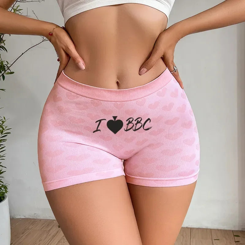 Queen of Spades Love Heart Women's Underwear - High Waisted Breathable Cotton Panties | Red Sexy Lingerie