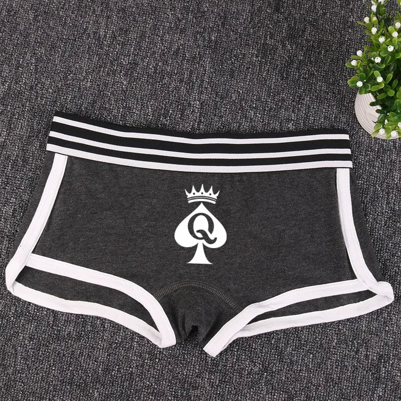 Queen of Spades Cotton Boyshort - Women's Breathable QOS Underwear | Cute Comfortable Panties