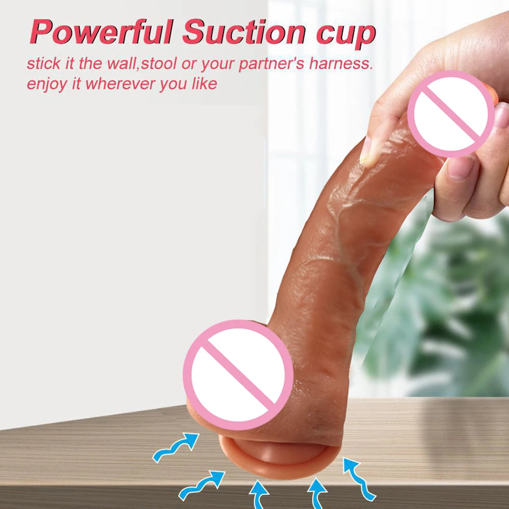 Realistic Telescopic Dildo Vibrate & Heating