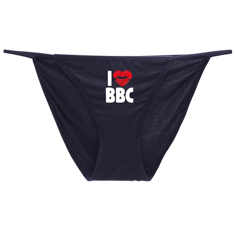 I LOVE BBC Cotton Underwear - Sexy Print Women's Briefs | Breathable Comfortable Panties