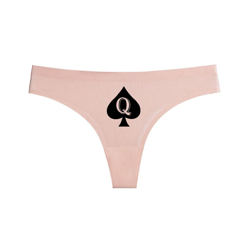 Queen of Spades Print Cotton Panties - Cute Sexy Women's Underwear | Plus Size Available