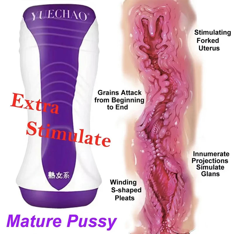 Electric Vibrating Male Masturbator - Realistic Silicone Vagina Stroker | Men's Pleasure Toy