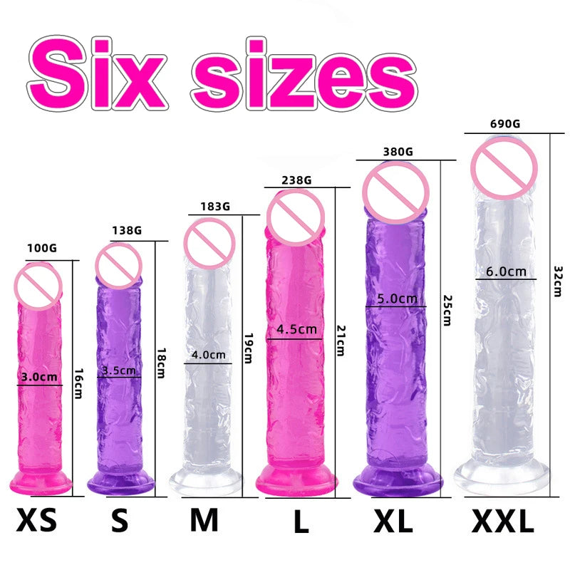 5 Colors Dildo With Suction Cup Simifo