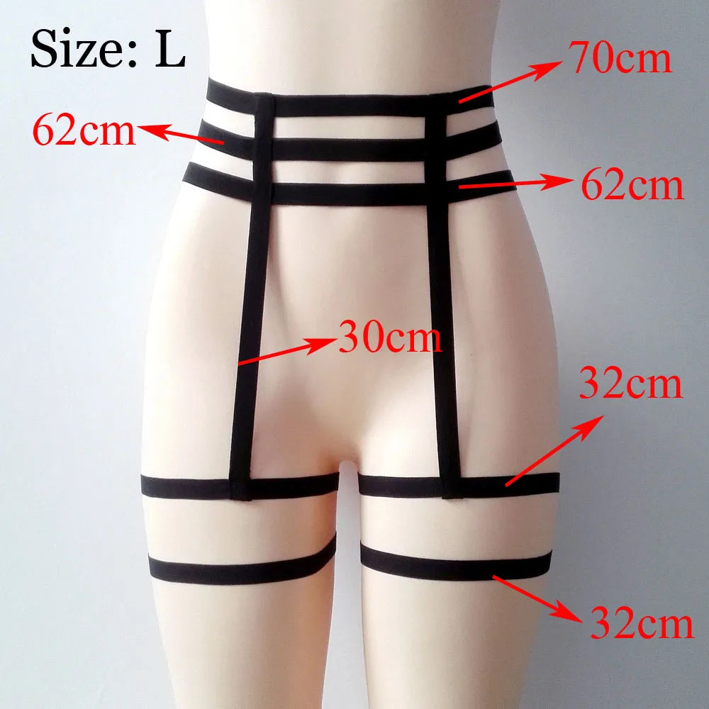 Elastic Cage Chain Suspender Garter Belt - Hollow Leg Harness Strap | Sexy Body Jewelry