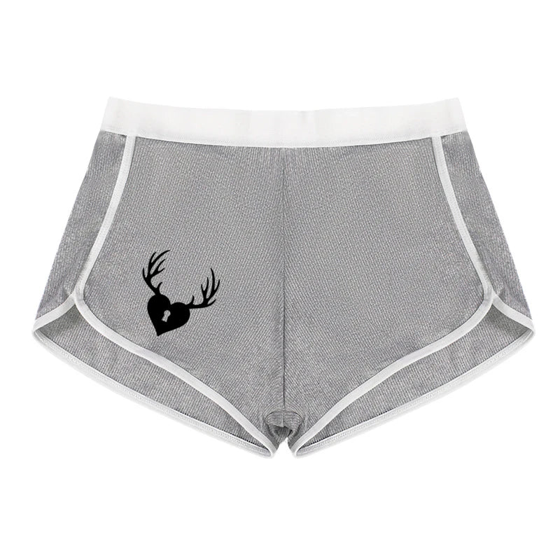 Cuckold Antlers Women's Boxer Shorts - Seamless Hip Lifting Sports Underwear | Solid Color Boyshort