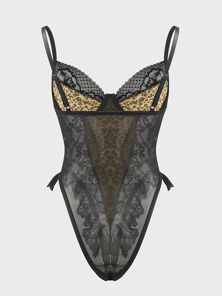 Sexy Lace Leopard Bodysuit