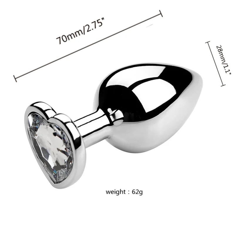 Metal Heart Butt Plug 3 Sizes Simifo