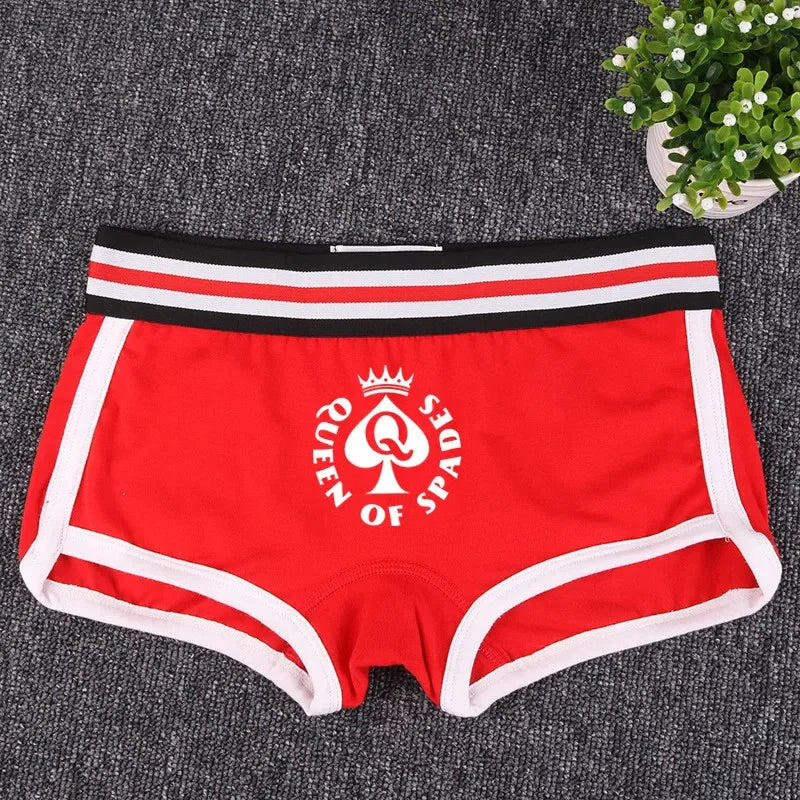 Queen of Spades Cotton Boyshort - Women's Breathable QOS Underwear | Cute Comfortable Panties
