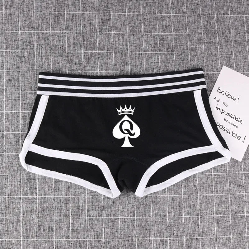 Queen of Spades Cotton Boyshort - Women's Breathable QOS Underwear | Cute Comfortable Panties