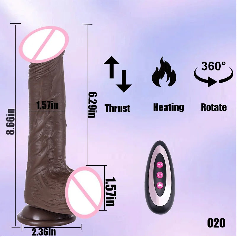 Telescopic Vibrating Realistic Dildo