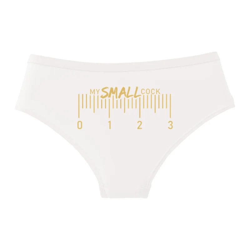 MY SMALL COCK Funny Cotton Underwear - Women's Novelty Briefs | Soft Comfortable Panties