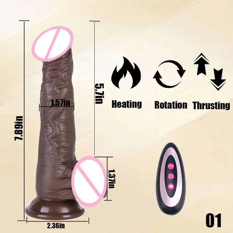 Telescopic Vibrating Realistic Dildo