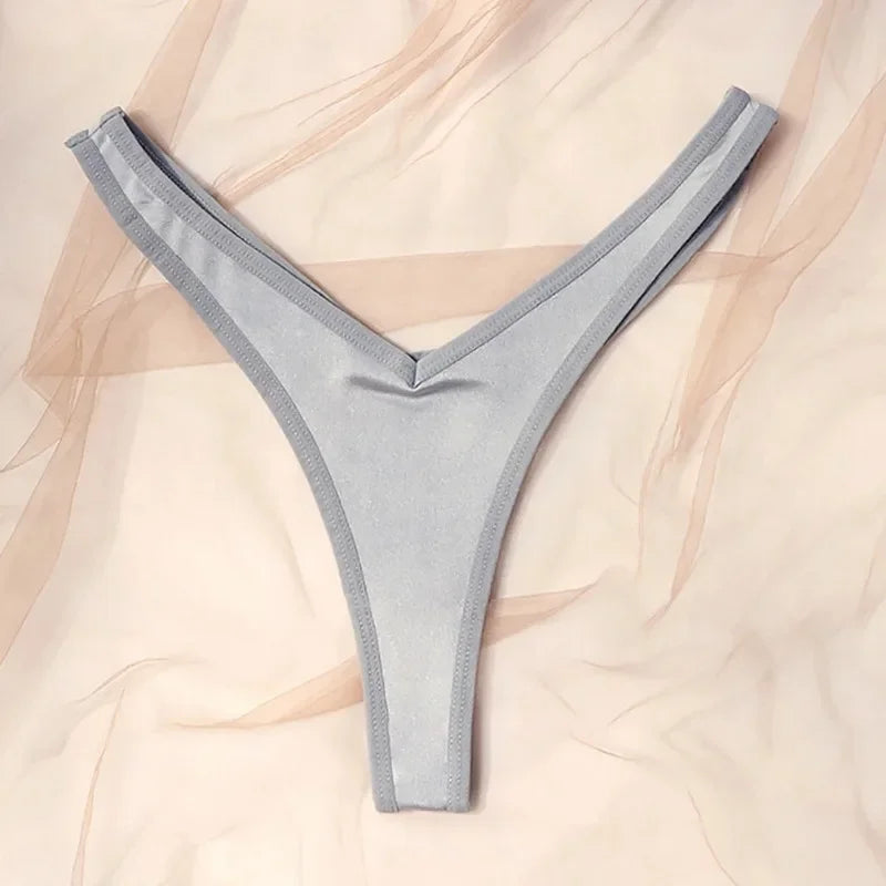 Women's V-Waist Sports Thong - Sexy Breathable G-String | Low Rise Elastic Bikini Panties