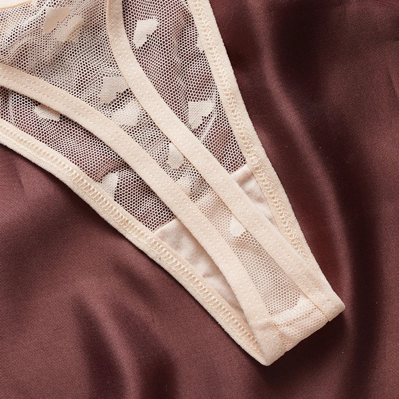 Sexy Lace Thong - Love Print Low Waist Hollow Out T-Back Lingerie | Soft Breathable Panties