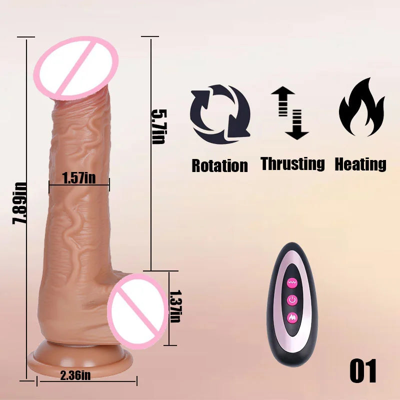 Telescopic Vibrating Realistic Dildo