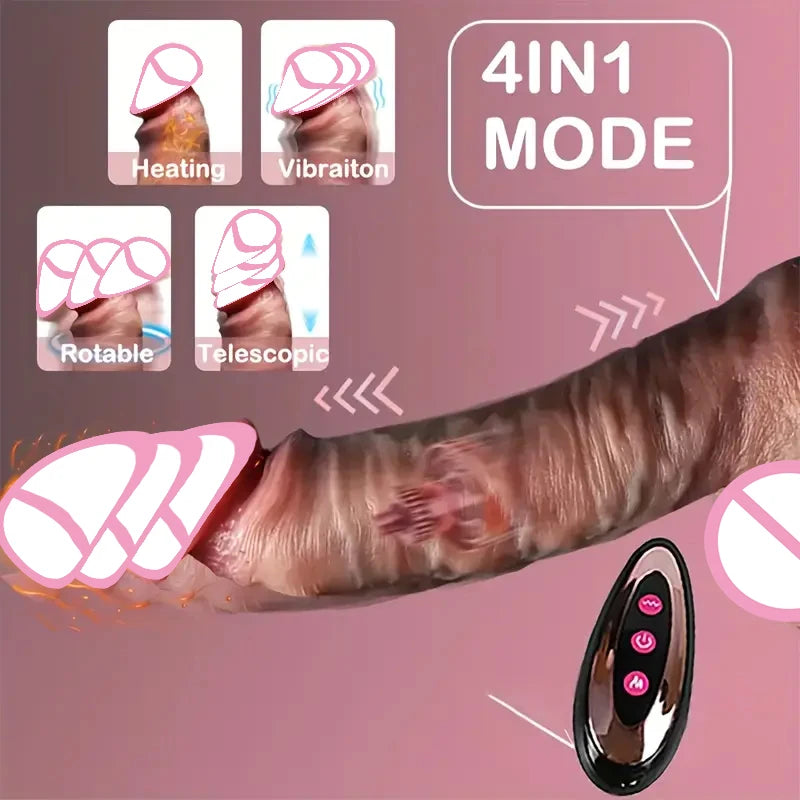 Telescopic Vibrating Realistic Dildo