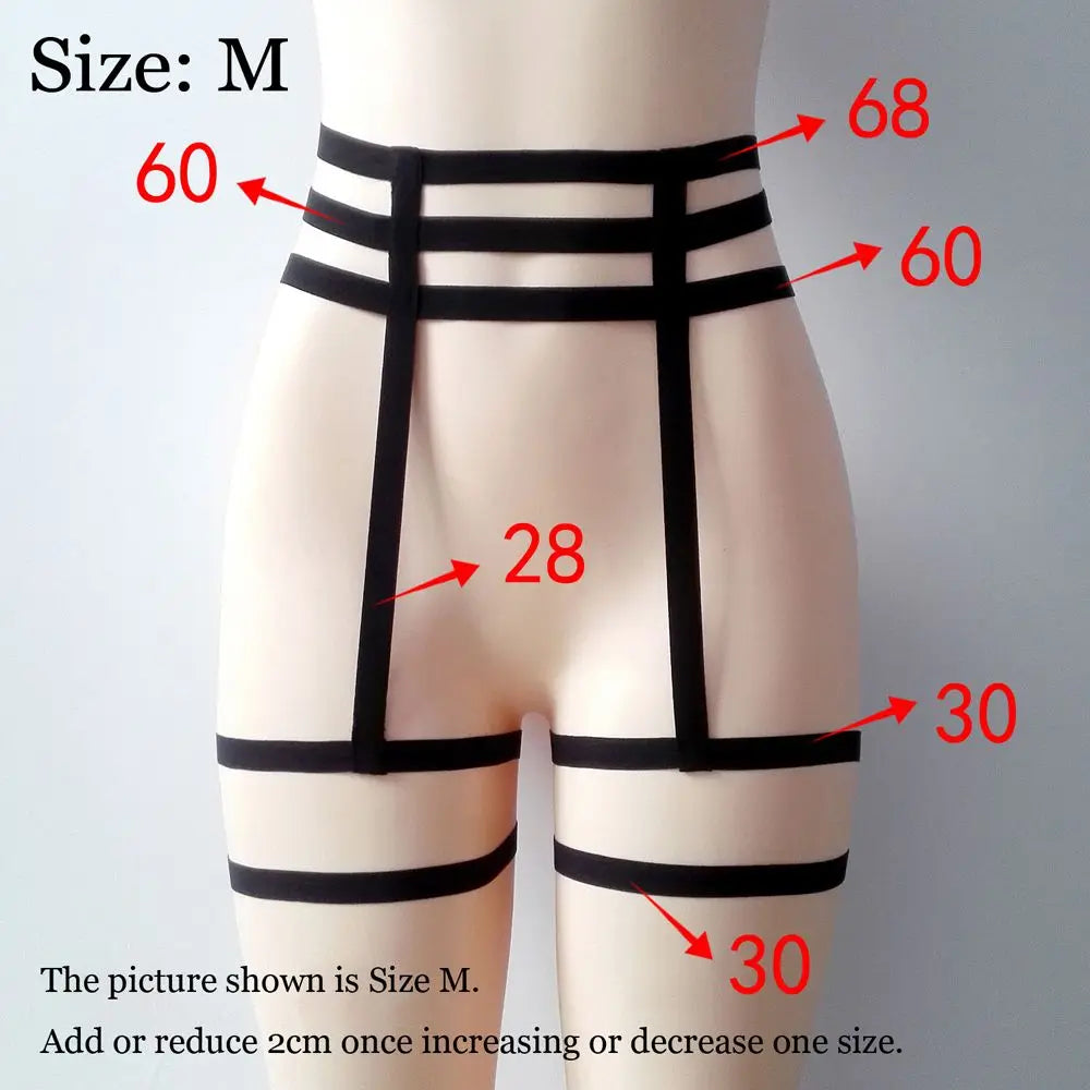 Elastic Cage Chain Suspender Garter Belt - Hollow Leg Harness Strap | Sexy Body Jewelry