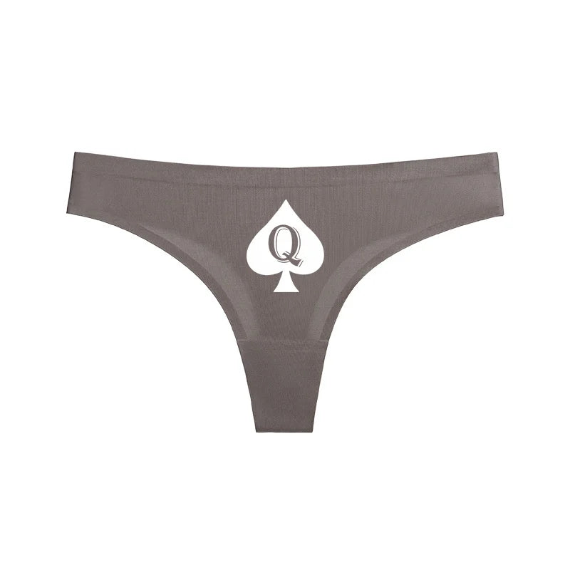 Queen of Spades Print Cotton Panties - Cute Sexy Women's Underwear | Plus Size Available