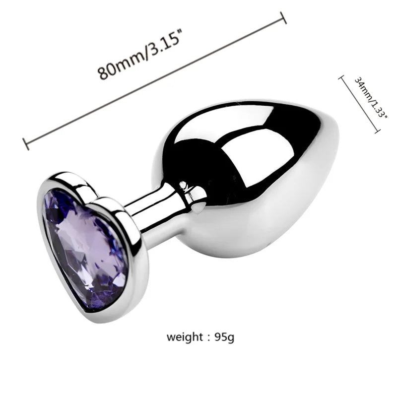 Metal Heart Butt Plug 3 Sizes Simifo