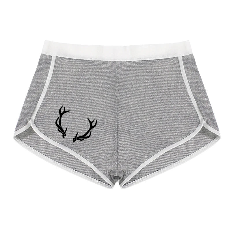 Cuckold Antlers Women's Boxer Shorts - Seamless Hip Lifting Sports Underwear | Solid Color Boyshort