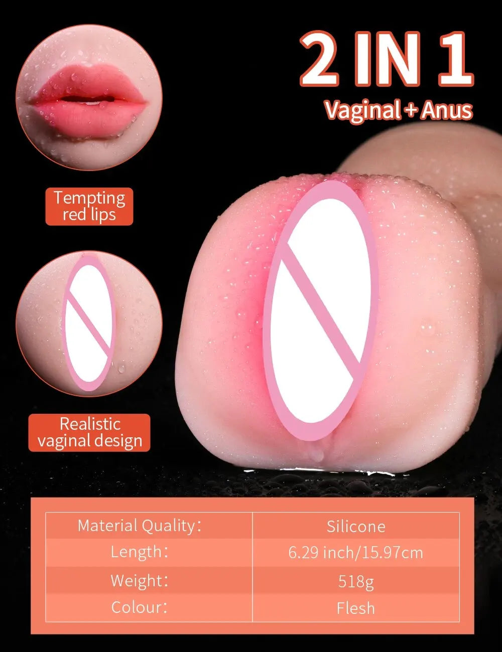 3-in-1 Male Masturbator - Deep Throat, Vagina & Oral Stroker | Realistic TPE Pleasure Toy