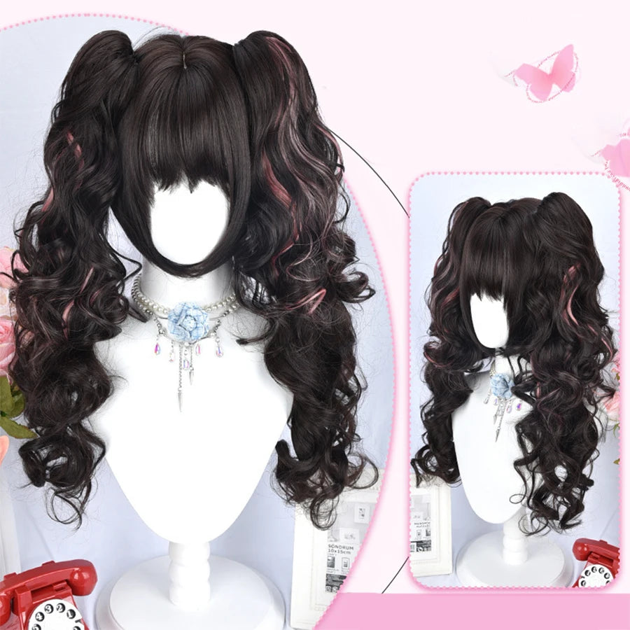 Roman Curly Synthetic Lolita Wig with Bangs - Golden Blonde Anime Cosplay Wig | Party Costume Hair