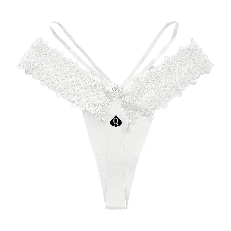 Queen of Spades Print Sexy Thong - Hot Wife Seamless Sports Fitness Underwear | Low Waist Panties