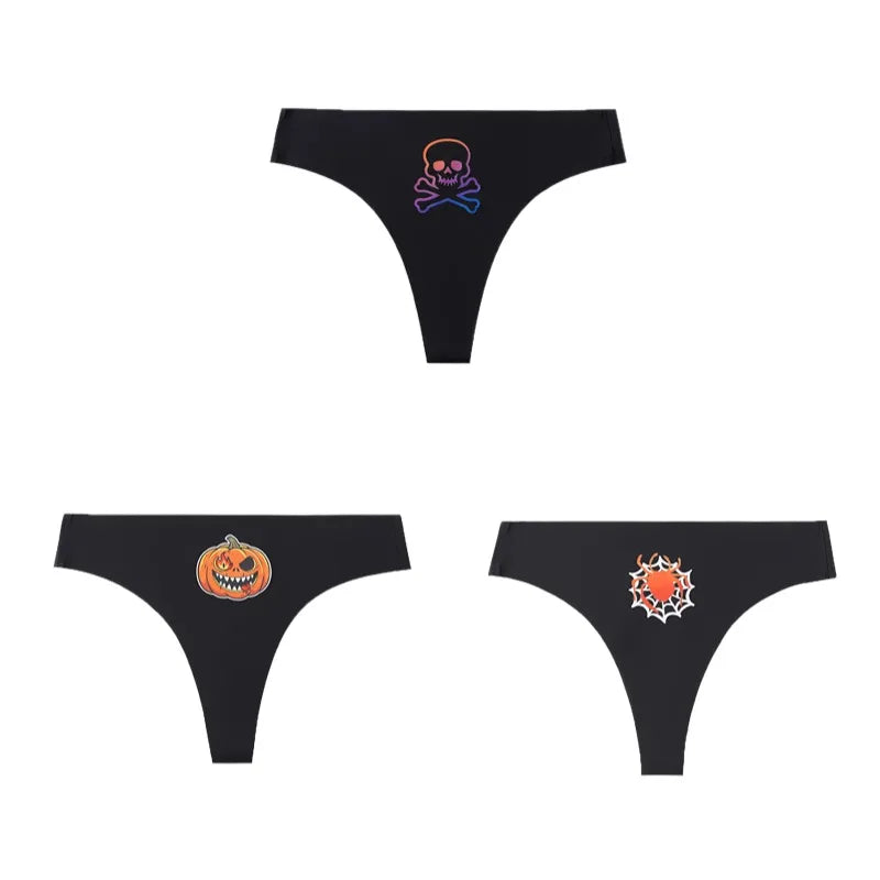 Halloween Women's Thong Set - 3 Piece Breathable Sexy Lingerie Collection