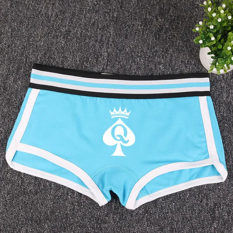 Queen of Spades Cotton Boyshort - Women's Breathable QOS Underwear | Cute Comfortable Panties
