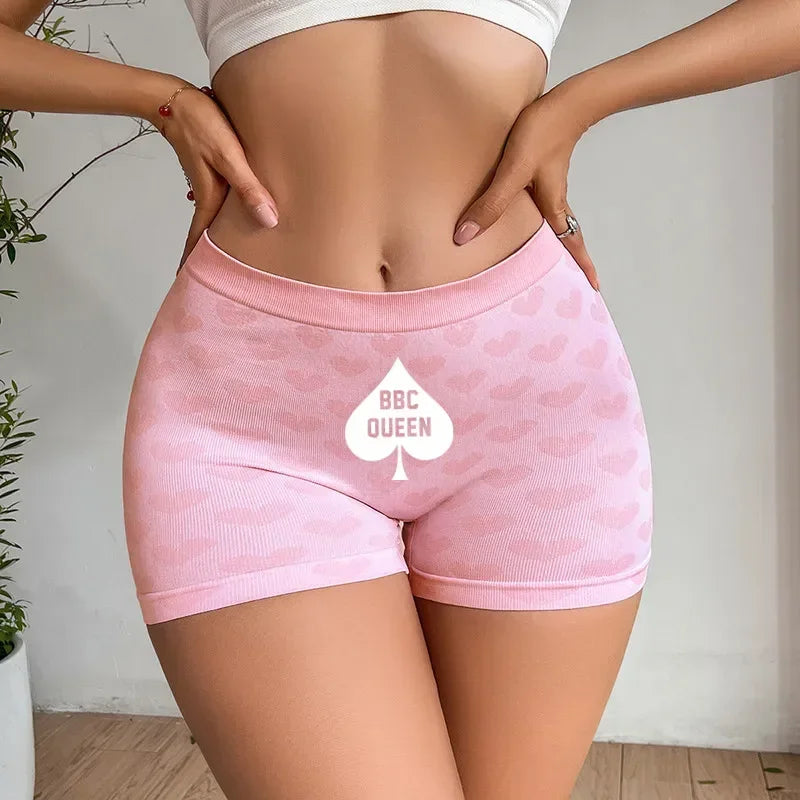 Queen of Spades Love Heart Women's Underwear - High Waisted Breathable Cotton Panties | Red Sexy Lingerie